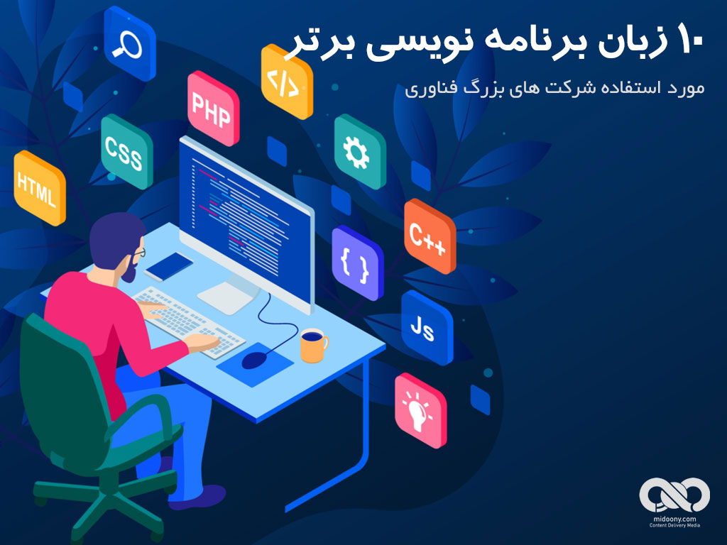 10 زبان برنامه نویسی برتر مورد استفاده شرکت های بزرگ فناوری